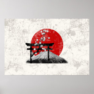 Flagge und Symbole Japans ID153 Poster
