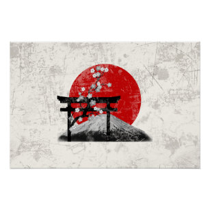 Flagge und Symbole Japans ID153 Poster