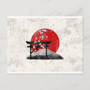 Flagge und Symbole Japans ID153 Postkarte
