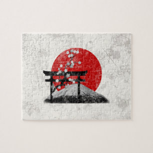 Flagge und Symbole Japans ID153 Puzzle