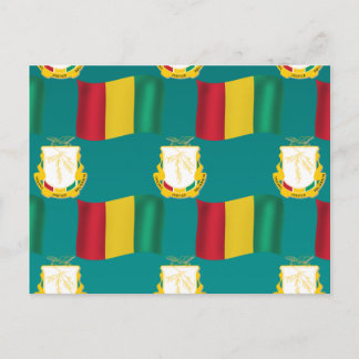 Flagge und Wappen der Guinea Postkarte