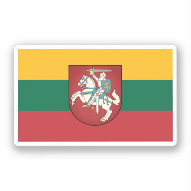Flagge und Wappen Litauens Aufkleber (Vorderseite)