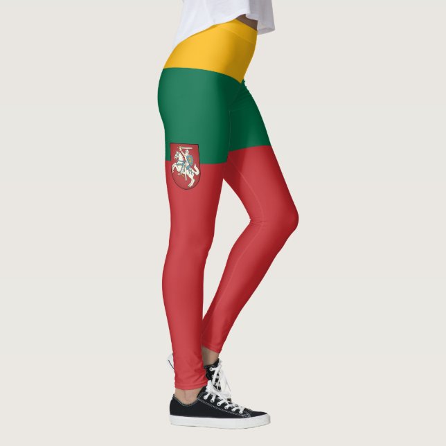 Flagge und Wappen Litauens Leggings (Rechts)