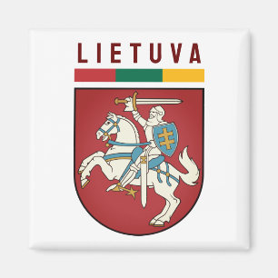 Flagge und Wappen Litauens Magnet