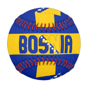 Flagge und Wappen von Bosnien und Herzegowina Baseball