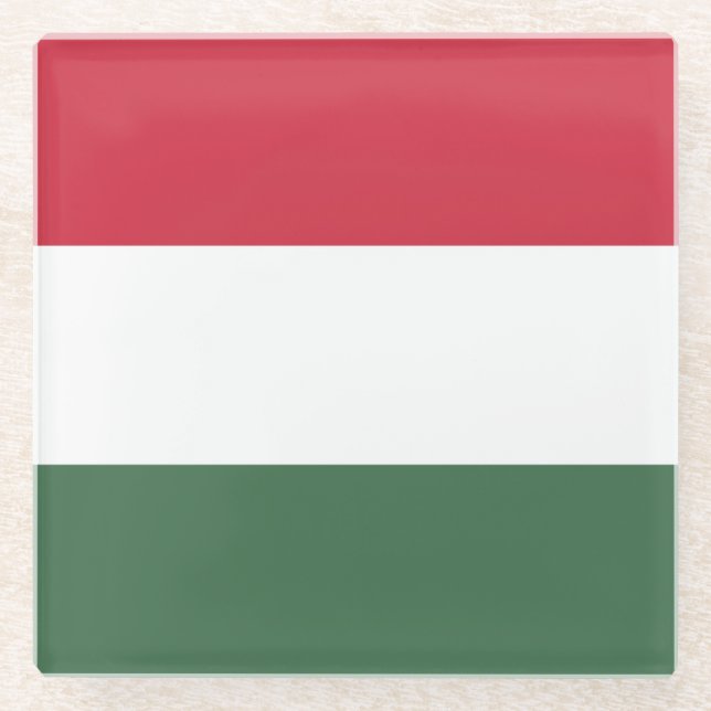 Flagge Ungarns Glasuntersetzer (Vorderseite)