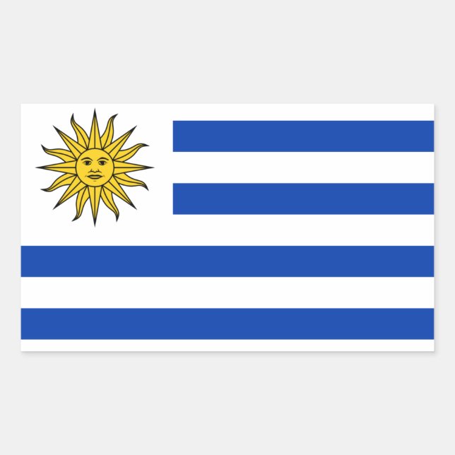 Flagge Uruguays Rechteckiger Aufkleber (Vorderseite)