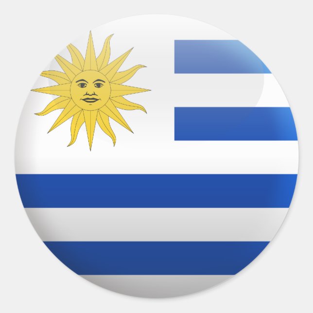 Flagge Uruguays Runder Aufkleber (Vorderseite)
