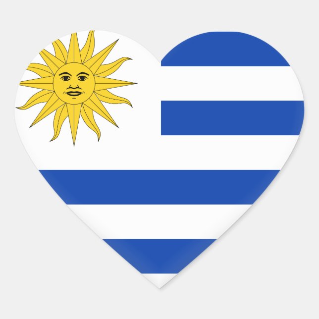 Flagge Uruguays (Uruguay) Herz-Aufkleber (Vorderseite)