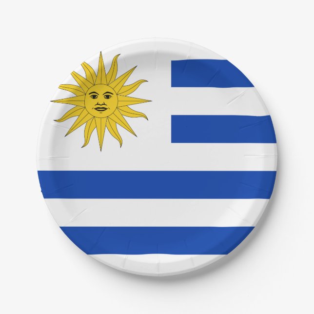 Flagge Uruguays (Uruguay) Pappteller (Vorderseite)