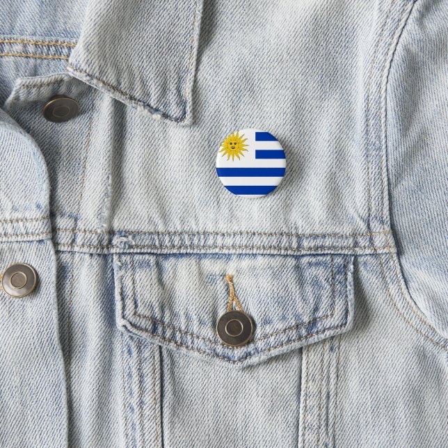 Flagge Uruguays (Uruguayan) Button (Beispiel)