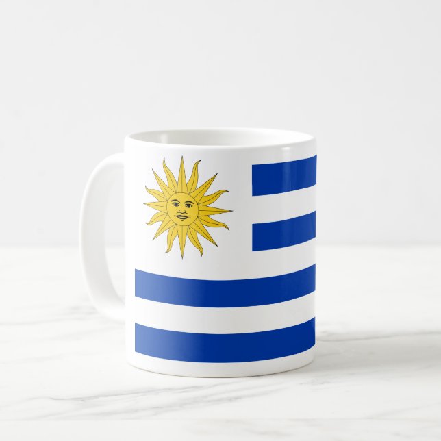 Flagge Uruguays (Uruguayan) Kaffeetasse (Vorderseite Links)