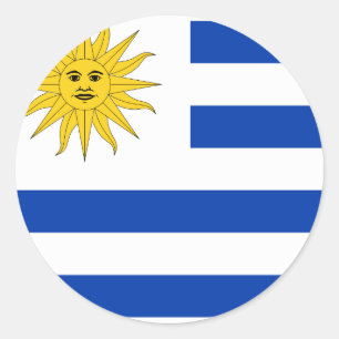 Flagge Uruguays (Uruguayan) Runder Aufkleber