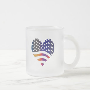 Flagge USA Herz Liebe amerikanische Ehre Truppen S Mattglastasse
