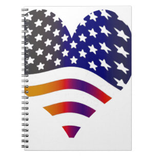 Flagge USA Herz Liebe amerikanische Ehre Truppen S Notizblock