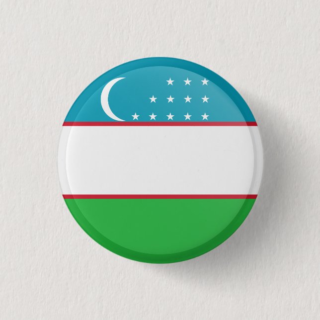 Flagge Usbekistans Button (Vorderseite)