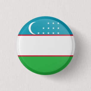 Flagge Usbekistans Button