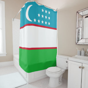Flagge Usbekistans Duschvorhang