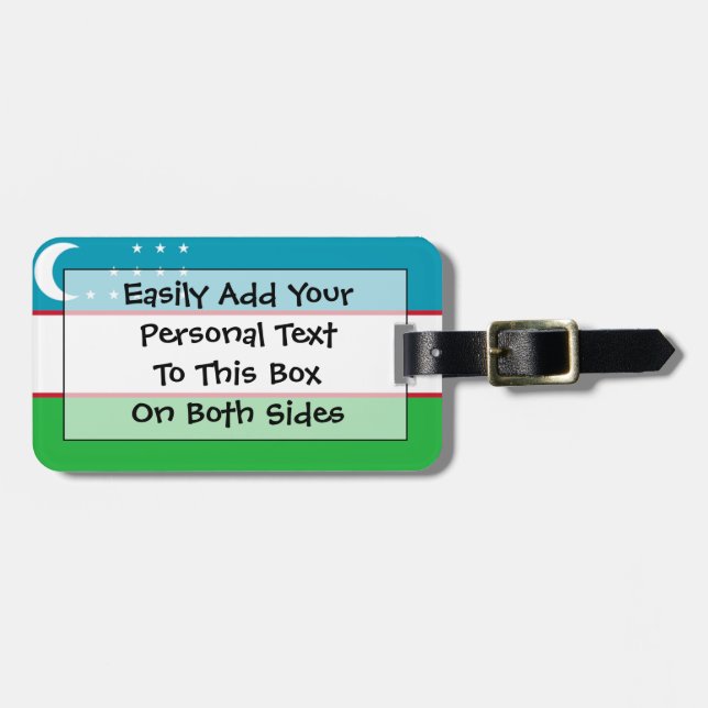 Flagge Usbekistans Easy ID Personal Gepäckanhänger (Vorderseite horizontal)