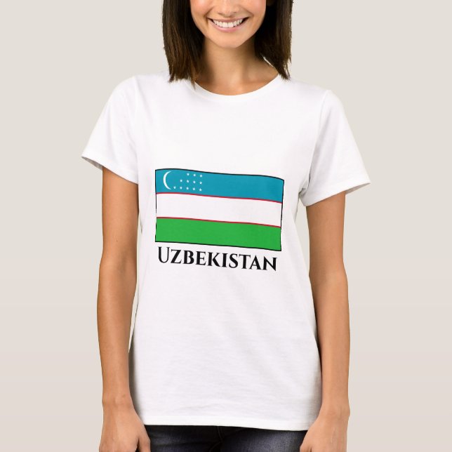Flagge Usbekistans T-Shirt (Vorderseite)