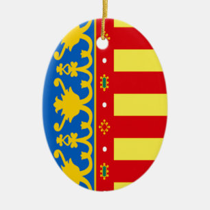 Flagge Valencias (Spanien) Keramik Ornament