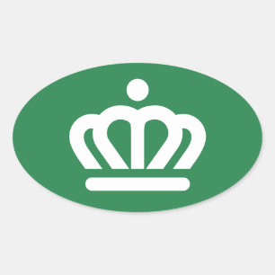 Flagge (Variante) von Charlotte, NC Ovaler Aufkleber