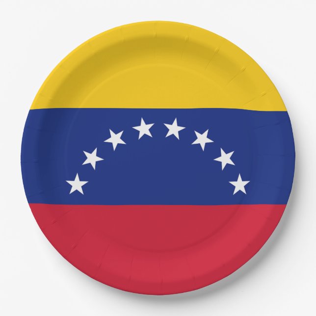 Flagge Venezuelas Pappteller (Vorderseite)