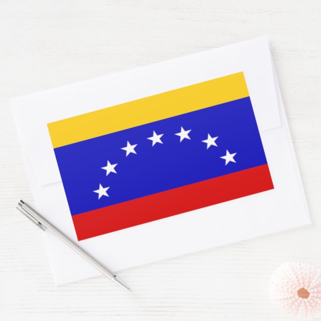 Flagge Venezuelas Rechteckiger Aufkleber (Umschlag)
