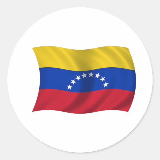 Flagge Venezuelas Runder Aufkleber (Vorderseite)