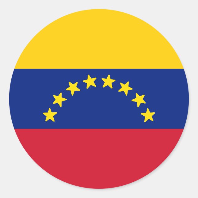 Flagge Venezuelas Runder Aufkleber (Vorderseite)