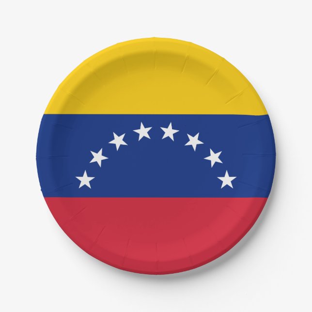 Flagge Venezuelas (Venezuelas) Pappteller (Vorderseite)