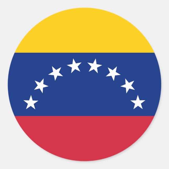 Flagge Venezuelas (Venezuelas) Runder Aufkleber (Vorderseite)
