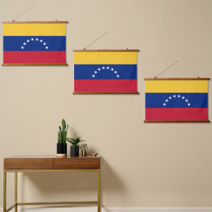 Flagge Venezuelas Wandteppich Mit Holzrahmen