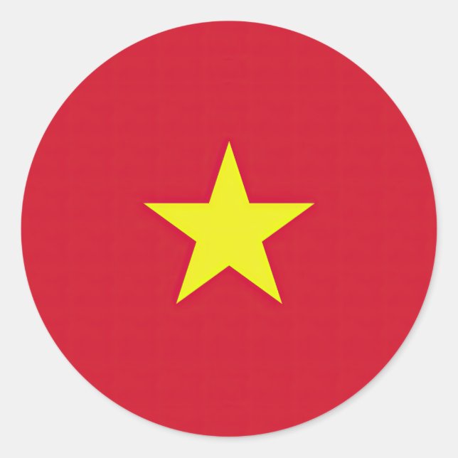 Flagge Vietnam Runder Aufkleber (Vorderseite)