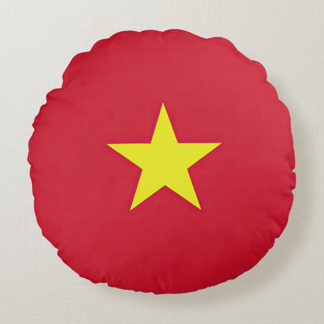 Flagge Vietnam Rundes Kissen (Vorderseite)