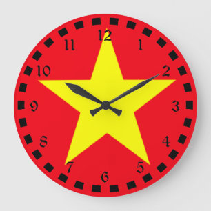 Flagge Vietnams Große Wanduhr