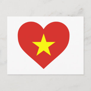 Flagge Vietnams - I Liebe Viet Nam - Cỏ sao vàng Postkarte