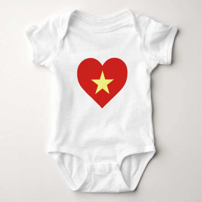 Flagge Vietnams - I Liebe Vietnam - Cỏ sao vàng Baby Strampler (Vorderseite)
