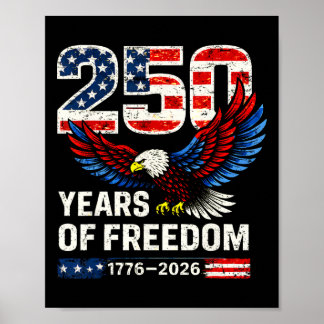 Flagge Vintage 250 Jahre Amerikanisch 1776 2026 25 Poster