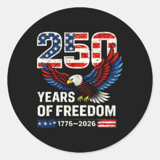 Flagge Vintage 250 Jahre Amerikanisch 1776 2026 25 Runder Aufkleber