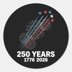 Flagge Vintage 250 Jahre Amerikanisch 1776 2026 25 Runder Aufkleber