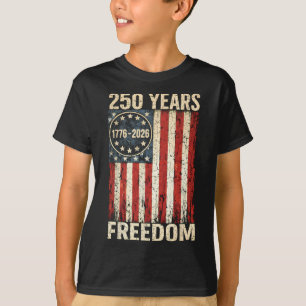 Flagge Vintage 250 Jahre Amerikanisch 1776 2026 25 T-Shirt