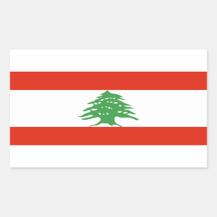 Flagge vom Libanon Rechteckiger Aufkleber