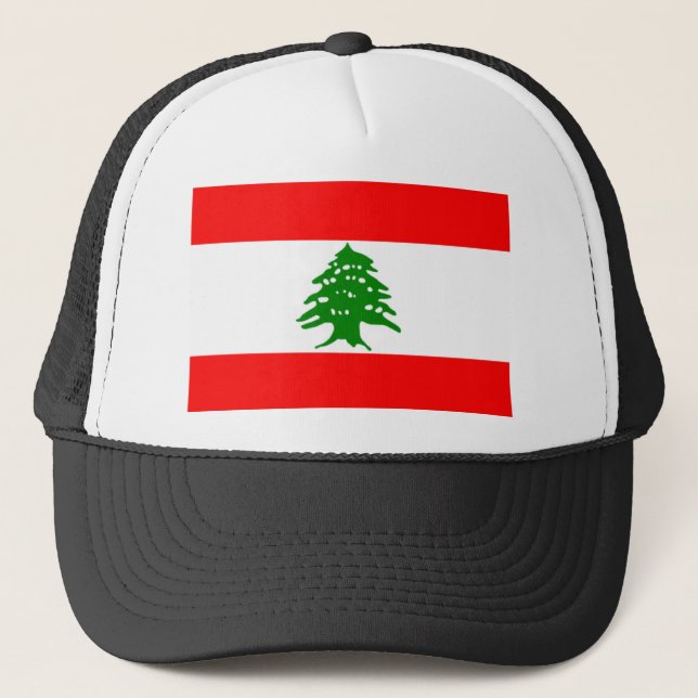 Flagge vom Libanon Truckerkappe (Vorderseite)
