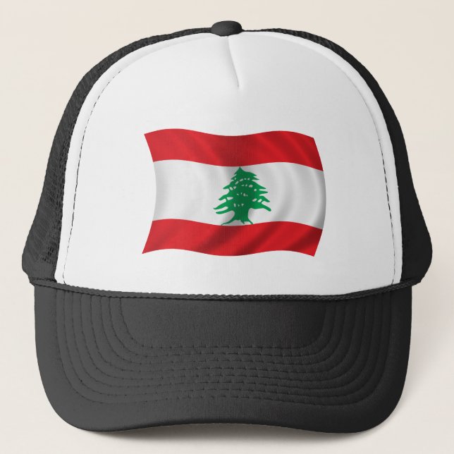 Flagge vom Libanon Truckerkappe (Vorderseite)