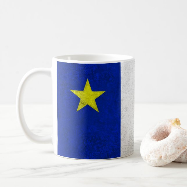 Flagge von Acadia Distressed Grunge Tasse (Mit Donut)