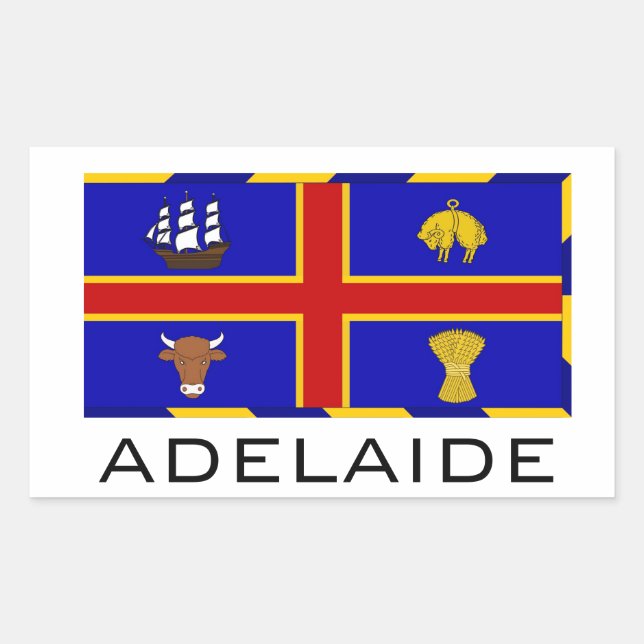 Flagge von Adelaide, Australien Rechteckiger Aufkleber (Vorderseite)