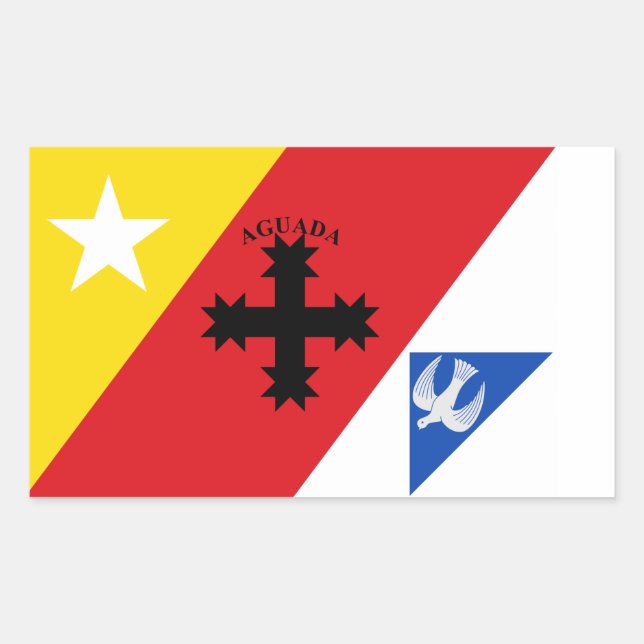 Flagge von Aguada, Puerto Rico Rechteckiger Aufkleber (Vorderseite)