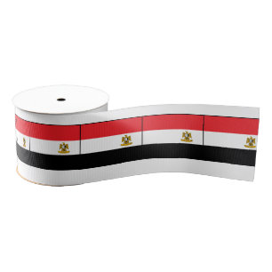 Flagge von Ägypten-Adler-rotem Schwarz-weißem Ripsband