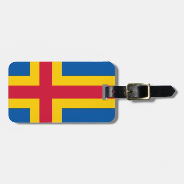 Flagge von Åland Gepäckanhänger (Vorderseite horizontal)